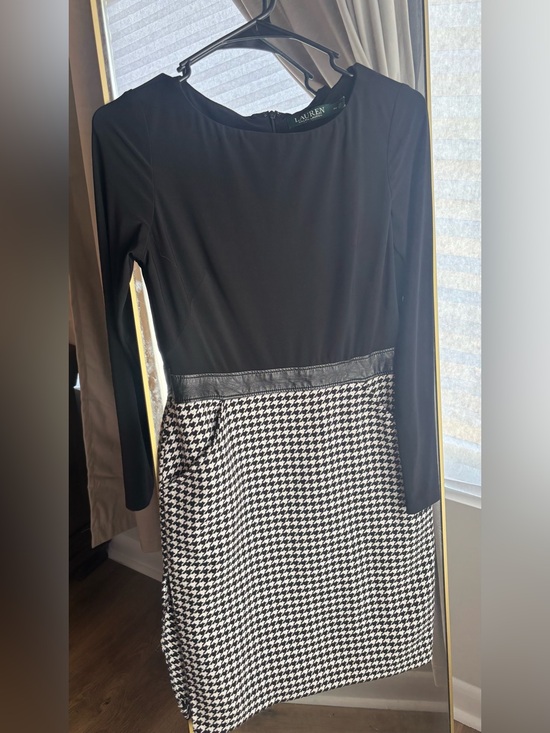 Lauren Ralph Lauren Dresses & Skirts - Lauren Ralph Lauren Black & Houndstooth Long-Sleeve Dress